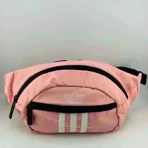 Adidas Originals 3-Stripes Pink Waist Pack Bag 2 Outside Pockets